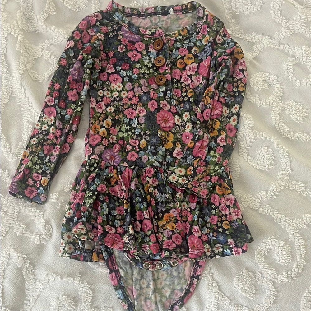 Floral Long Sleeve Posh Peanut Baby Romper
